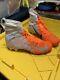 Nike Vapor Untouchable 3 Elite Flyknit Football Cleats Mens 10 Orange Silverrare