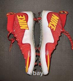 Nike Vapor Untouchable Flyknit Td Football Cleats Red / White/Yellow Size 14
