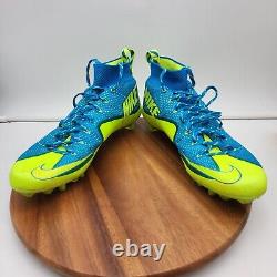 Nike Vapor Untouchable Football Cleats Mens 15 Photo Blue Volt 698833-470 Rare