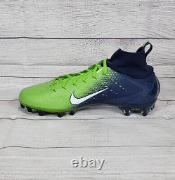 Nike Vapor Untouchable Pro 3 Cleats Seahawks Neon Green Navy AO3021-400 Size 13