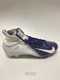 Nike Vapor Untouchable Pro 3 Football Cleats White Purple AO3021-155 Size 10 US
