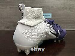 Nike Vapor Untouchable Pro 3 Purple White Football Cleats Size 9.5 AO3021-155