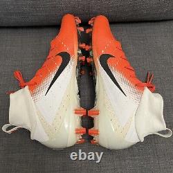 Nike Vapor Untouchable Pro 3 White/Orange Football Cleats 917165-106 Men's 10.5