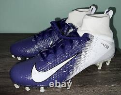 Nike Vapor Untouchable Pro 3 White Purple Football Cleats AO3021-155