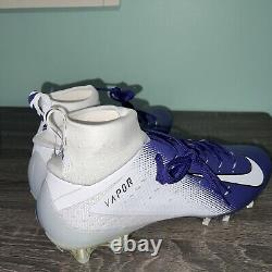 Nike Vapor Untouchable Pro 3 White Purple Football Cleats AO3021-155