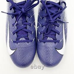 Nike Vapor Untouchable Pro 3 White Purple Football Cleats AO3021-155 Men Size 12