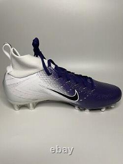 Nike Vapor Untouchable Pro 3 White Purple Football Cleats AO3021-155 Size 9,5