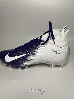 Nike Vapor Untouchable Pro 3 White Purple Football Cleats AO3021-155 Size 9,5