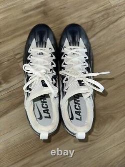 Nike Vapor Untouchable Pro Low Football Cleats White/Navy SZ 12.5