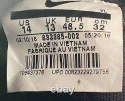Nike Vapor Untouchable Pro Men's Football Cleats Size 14 Black/Gray 833385-002