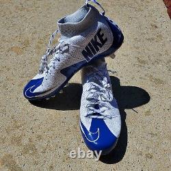 Nike Vapor Untouchable TD Flyknit Football Cleats Size 15 White Blue 707455-109