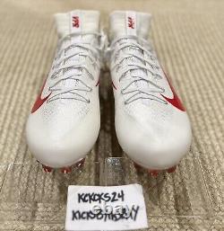Chaussures de football Nike Vapor Untouchable 2 à crampons blancs et rouges 924113-161 taille 14 pour hommes