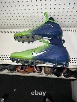 Chaussures de football Nike Vapor Untouchable Pro 3 pour hommes taille 13 Seahawks bleu vert