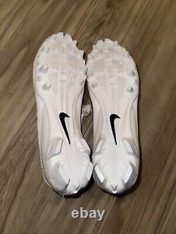 Chaussures de football Nike Vapor Untouchable Speed 3 TD à crampons blancs, taille 13.