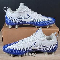 Chaussures de football à crampons Nike Vapor Untouchable Pro taille 13 blanc bleu pour hommes 839924-409