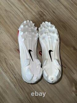 Chaussures de football à crampons Nike Vapor Untouchable Speed 3 TD blanc/rouge taille 12,5.