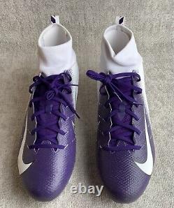 Crampons de football Nike Vapor Untouchable Pro 3 pour hommes taille 14 blanc violet AO3021-155