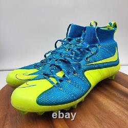 Crampons de football Nike Vapor Untouchable pour hommes taille 15 Photo Blue Volt 698833-470 Rare