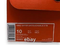 Nike Vapor Untouchable 2 TB Blanc/Orange Crampons de football pour hommes Taille 10 835831 101