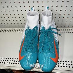 Nike Vapor Untouchable Pro 3 Crampons de football pour hommes Taille 12 Miami Dolphins Aqua