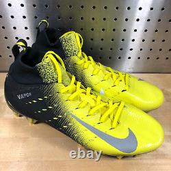 Nouvelles chaussures de football Nike Vapor Untouchable Pro 3 à crampons jaunes et noirs, taille 11, 917165-006.
